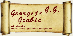 Georgije Grabić vizit kartica
